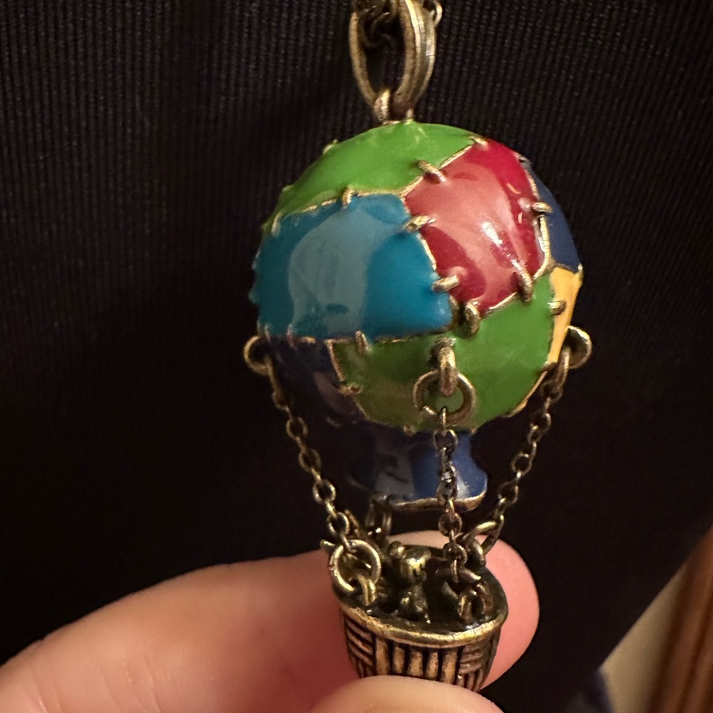 Vintage Disney Couture Tinkerbell Hot Air Balloon Necklace